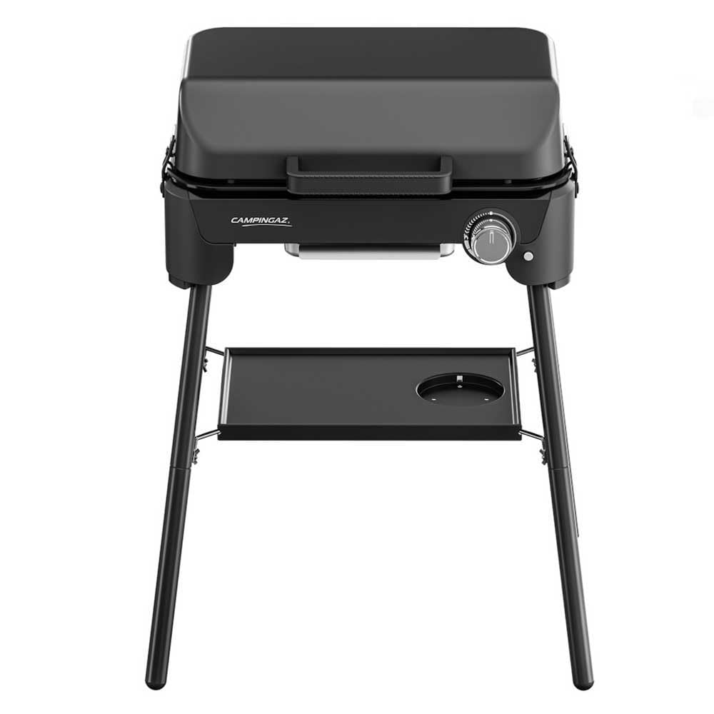 Campingaz Barbacoa de gas Tour & Grill CV Plus | Se puede usar como barbacoa de mesa o de pie | Barbacoa portátil con tapa y patas desmontables | Para acampada, balcón y terraza | 2400 W