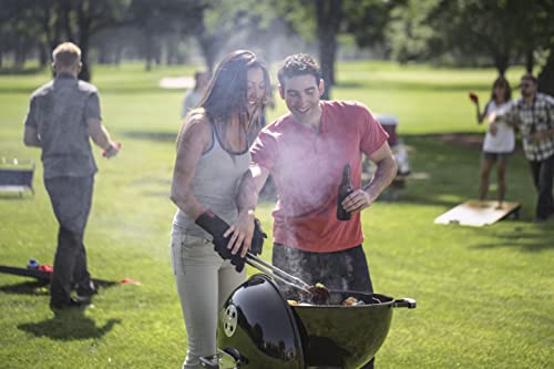 Weber Original Kettle Barbacoa de carbón, superficie de la parrilla de Ø 57 cm, barbacoa con tapa y cuba esmaltadas en porcelana, termómetro en tapa, sistema de limpieza One-Touch - Negro (14101004)