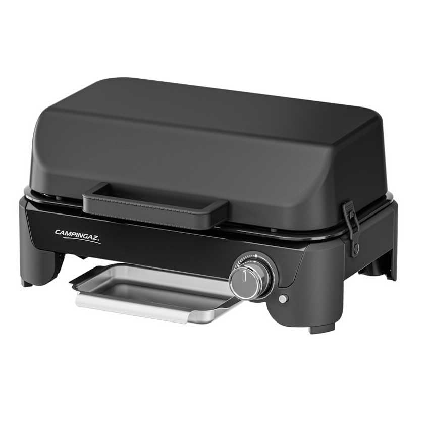 Campingaz Barbacoa de gas Tour & Grill CV Plus | Se puede usar como barbacoa de mesa o de pie | Barbacoa portátil con tapa y patas desmontables | Para acampada, balcón y terraza | 2400 W