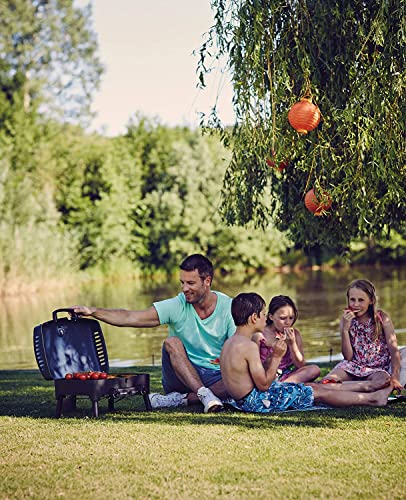 Enders Explorer Next Barbacoa gas para camping - Barbacoa de gas portátil para asar, cocinar y hornear - Barbacoa pequeña para balcón, jardín y terraza con 2 quemadores #210333