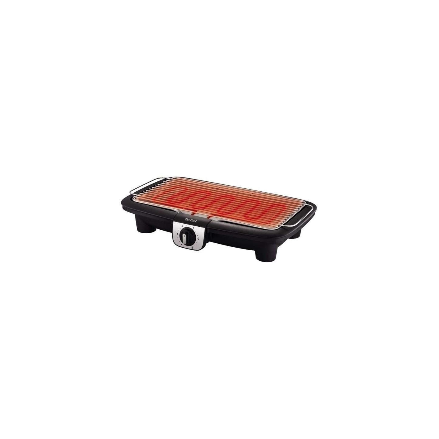 Tefal EasyGrill XXL Barbacoa eléctrica con pies, amplia superficie de cocción, 2500 W, termostato ajustable, cocina simultánea, uso interior y exterior, cortavientos BG921812