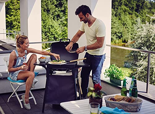 Enders Urban Barbacoa de gas portátil, barbacoa de sobremesa, Parrilla Gas 2 Quemadores con Tapa, Termómetro y Estantes Laterales Abatibles, BBQ Gas para camping jardín exterior, 30 mbar #209533
