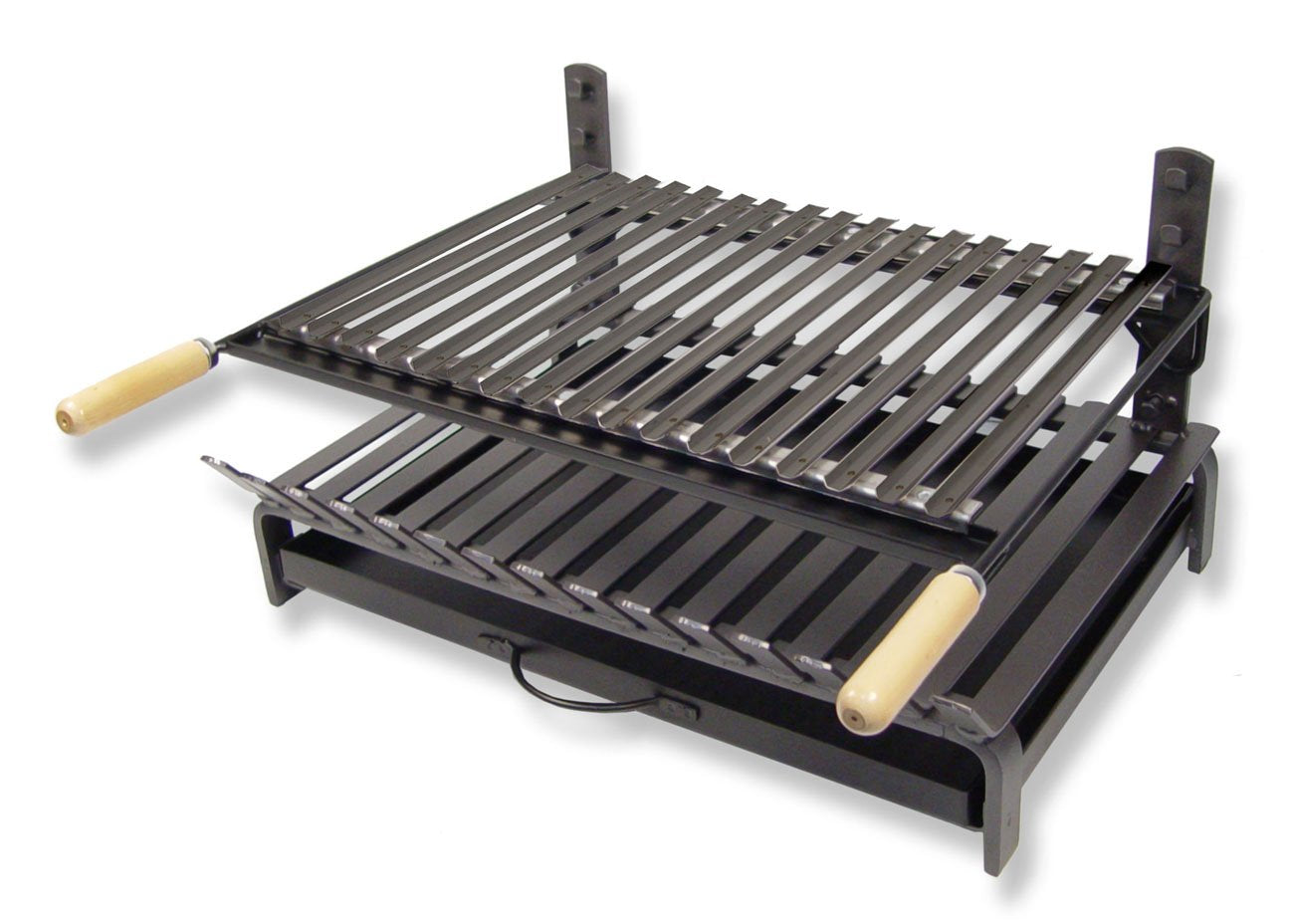 Imex El Zorro - Barbacoa con Parrilla Inoxidable 60x43 cm | Barbacoa de Carbón para Exterior | Ajuste de Altura y Cajón para Cenizas | con Ruedas para Fácil Transporte