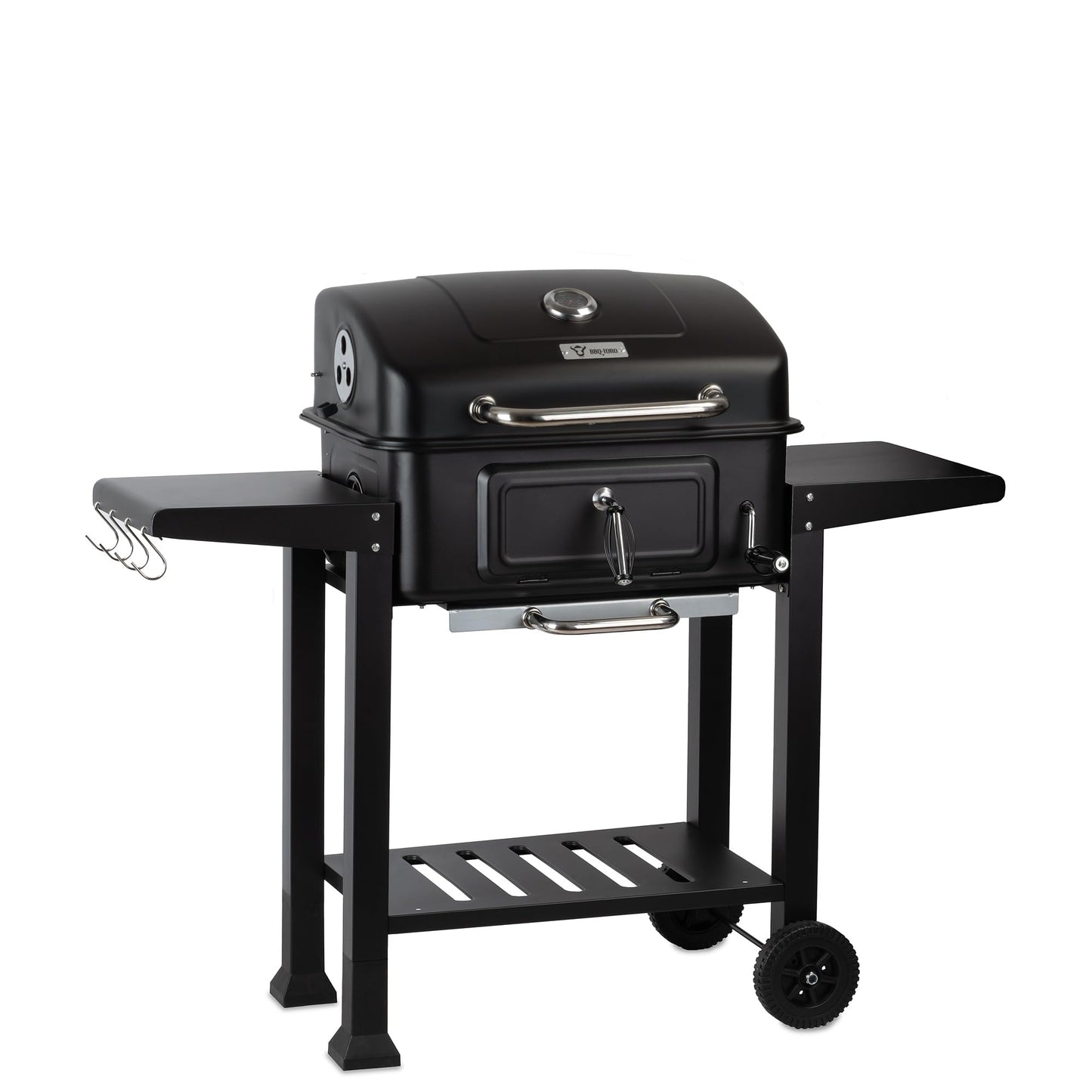 BBQ-Toro Carro Barbacoa de Carbón con Bandeja de Carbón Regulable en Altura | Barbacoa de Carbón con Tapa y Termómetro | Barbacoa de Carbón, Ahumador Barbacoa de Carbón, Barbacoa Grande XXL