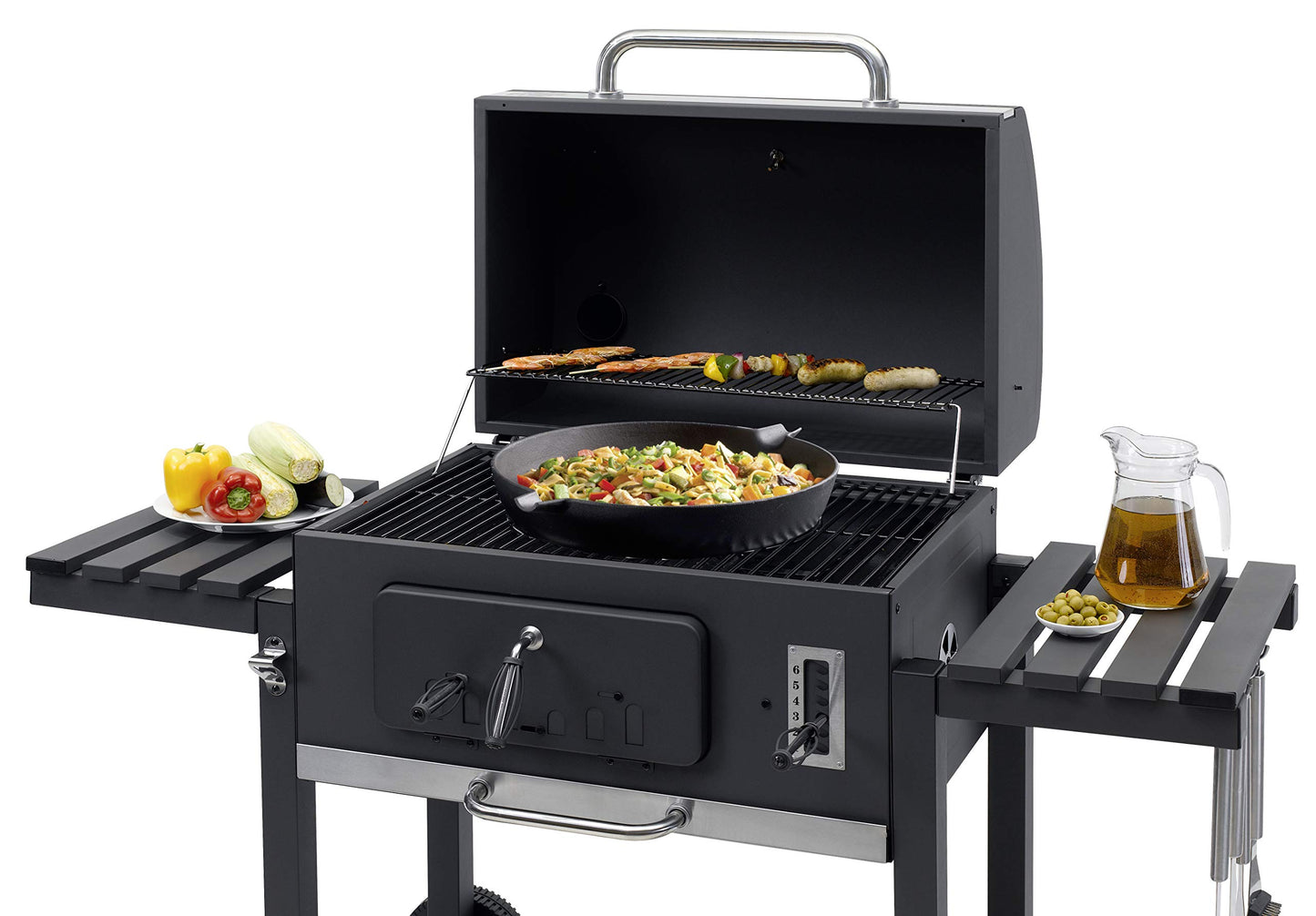 Tepro Grillwagen Toronto XXL-Barbacoa de carbón Vegetal, Antracita y Acero Inoxidable, 90 cm