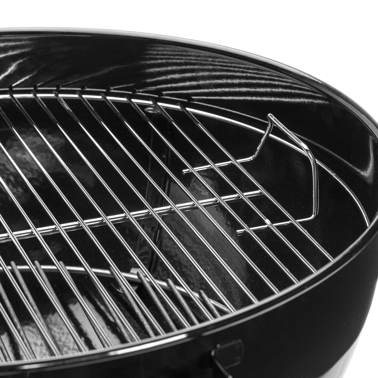 Weber Original Kettle Barbacoa de carbón, superficie de la parrilla de Ø 57 cm, barbacoa con tapa y cuba esmaltadas en porcelana, termómetro en tapa, sistema de limpieza One-Touch - Negro (14101004)