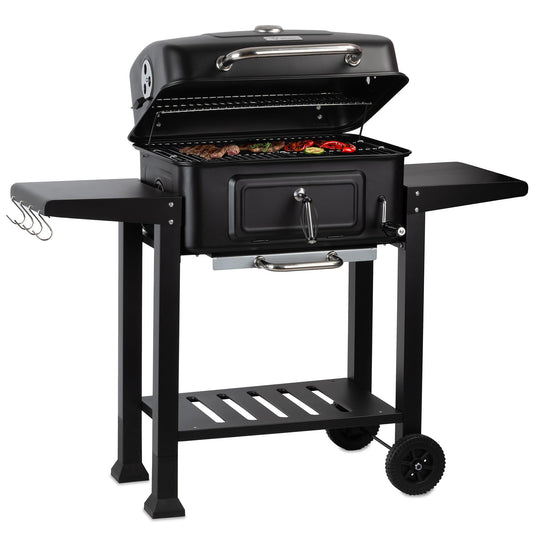BBQ-Toro Carro Barbacoa de Carbón con Bandeja de Carbón Regulable en Altura | Barbacoa de Carbón con Tapa y Termómetro | Barbacoa de Carbón, Ahumador Barbacoa de Carbón, Barbacoa Grande XXL